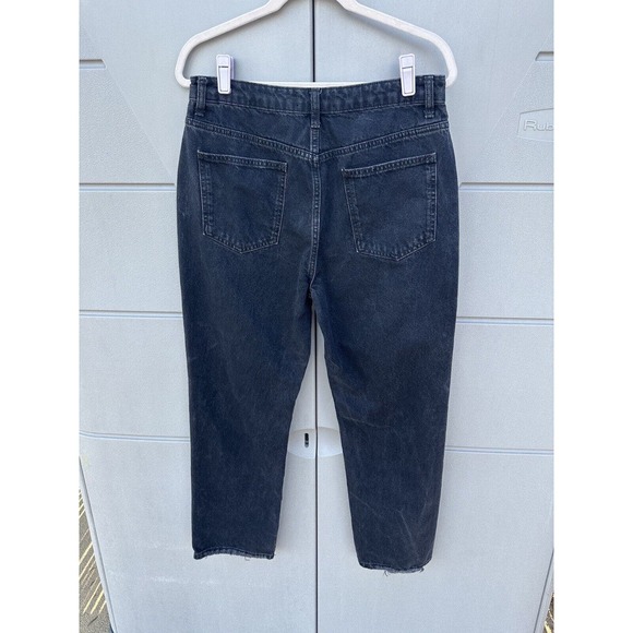 We the Free Lucia Ankle Crop Black Jeans Straight High Rise Button Fly Sz 31 - Picture 6 of 12